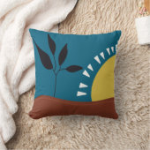 モダン抽象芸術風景太陽ミニマル クッション (ブランケット)