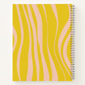 モダン抽象芸術黄パーソナライズされた波レシピ ノートブック (裏面)