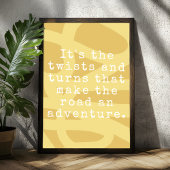 モダン抽象芸術黄感動的引用文 ポスター