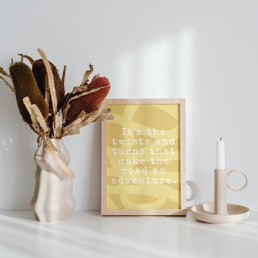 モダン抽象芸術黄感動的引用文 ポスター