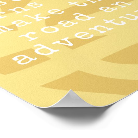 モダン抽象芸術黄感動的引用文 ポスター (角)