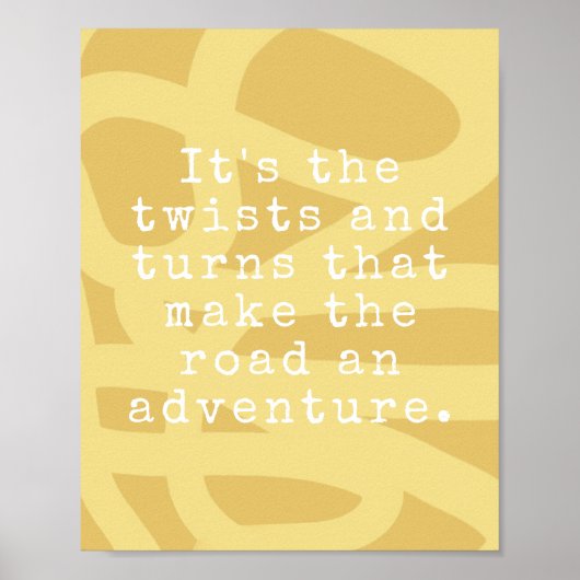 モダン抽象芸術黄感動的引用文 ポスター (正面)