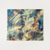 モダン抽象芸術黄絵を描青筆 タペストリー (正面(横))