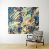 モダン抽象芸術黄絵を描青筆 タペストリー (インサイチュ(横))