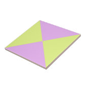 モダン抽象芸術黄色の紫色の幾何三角形 タイル (側面)