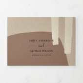 モダン抽象芸術黄色オ芸術的レ結婚ンジT 三つ折り招待状 (カバー)