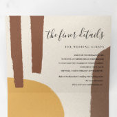 モダン抽象芸術黄色オ芸術的レ結婚ンジT 三つ折り招待状 (内部最初)