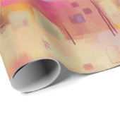 モダン抽象芸術黄芸術的色 ラッピングペーパー (ロールコーナー)