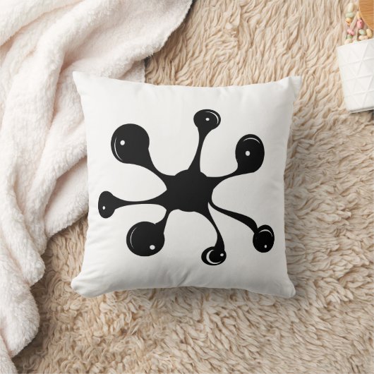 モダン抽象芸術黒染め クッション (ブランケット)