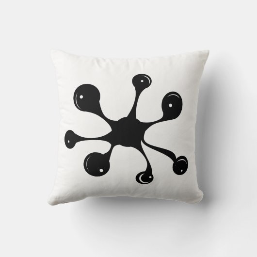 モダン抽象芸術黒染め クッション (裏面)