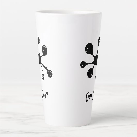 モダン抽象芸術黒毛染め カフェラテマグ (正面)