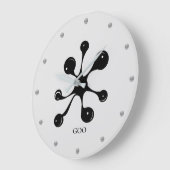 モダン抽象芸術黒毛染め ラージ壁時計 (傾斜)