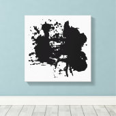 モダン抽象芸術黒点 キャンバスプリント (インサイチュ (ウッドフロア))