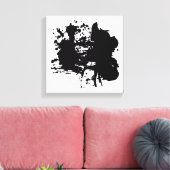 モダン抽象芸術黒点 キャンバスプリント (インサイチュ (リビング))