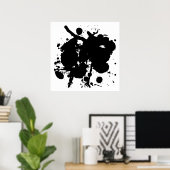 モダン抽象芸術黒点 ポスター (ホームオフィス)