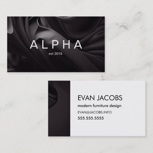 モダン抽象芸術黒絹織物 名刺 (正面/裏面)