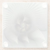 モダン抽象芸術3Dシェイプフラクタルアート ガラスコースター (裏面)