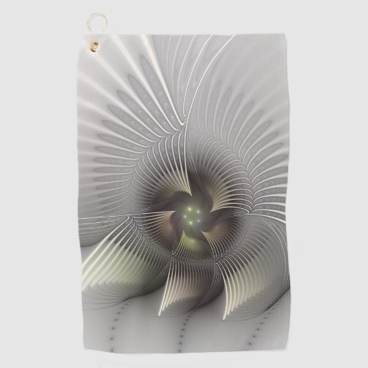 モダン抽象芸術3Dシェイプフラクタルアート ゴルフタオル (正面)