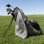 モダン抽象芸術3Dシェイプフラクタルアート ゴルフタオル (グリーン)