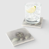 モダン抽象芸術3Dシェイプフラクタルアート ストーンコースター (横)