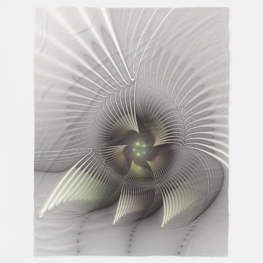 モダン抽象芸術3Dシェイプフラクタルアート フリースブランケット (正面)