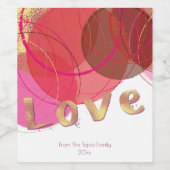 モダン抽象芸術、ゴールデンラブ ワインラベル (シングルラベル)