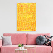 モダン抽象芸術"ゴールデンレイン" – ゴールデンイエロー キャンバスプリント (インサイチュ (リビング))