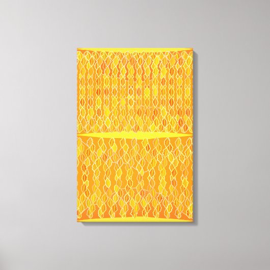 モダン抽象芸術"ゴールデンレイン" – ゴールデンイエロー キャンバスプリント (正面)