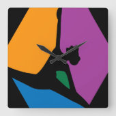 モダン抽象芸術 スクエア壁時計 (正面)