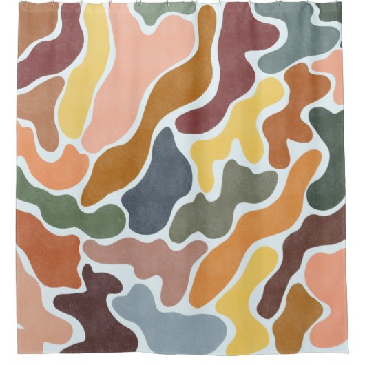 モダン抽象芸術、トーン自然イラストレーション。 シャワーカーテン (正面)