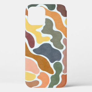 モダン抽象芸術、トーン自然イラストレーション。 iPhone 12ケース