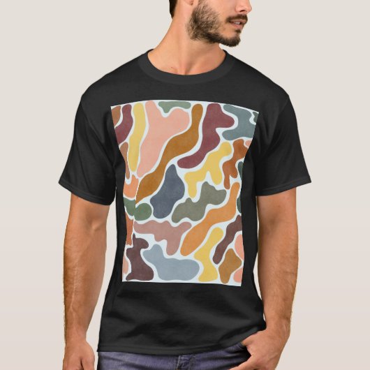 モダン抽象芸術、トーン自然イラストレーション。 Tシャツ (正面)