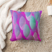モダン抽象芸術 |マゼンタパープルピンクティール(緑がかった色) クッション (ブランケット)