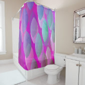 モダン抽象芸術 |マゼンタパープルピンクティール（緑がかった色） シャワーカーテン (インサイチュ)