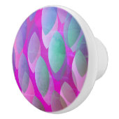 モダン抽象芸術 |マゼンタパープルピンクティール（緑がかった色） セラミックノブ (右)