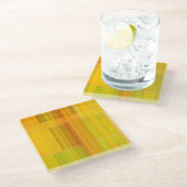 モダン抽象芸術 |柑橘系カラフルカラー ガラスコースター (アングル)