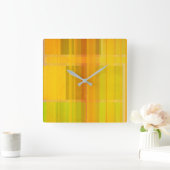 モダン抽象芸術 |柑橘系カラフルカラー スクエア壁時計 (ホーム)