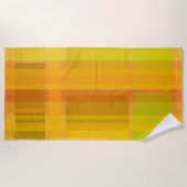 モダン抽象芸術 |柑橘系カラフルカラー ビーチタオル (正面)