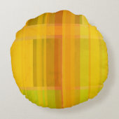モダン抽象芸術 |柑橘系カラフルカラー ラウンドクッション (裏面)
