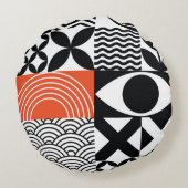 モダン抽象芸術:芸術的デザイン・キャンバス。 ラウンドクッション (裏面)