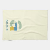 モダン抽象芸術Aモノグラムイニシャル キッチンタオル (横)