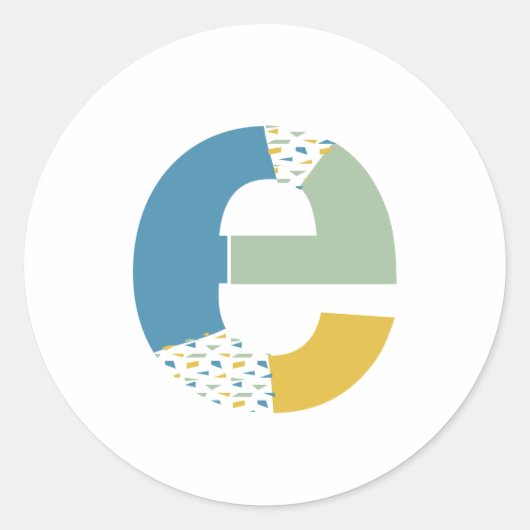 モダン抽象芸術Eモノグラムパーソナライズされた ラウンドシール (正面)