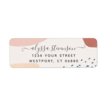 モダン抽象芸術Earthトーン署名スクリプトの返却