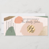 モダン抽象芸術Earthトーン金ゴールドギフト証明書 (裏面)