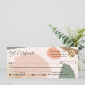 モダン抽象芸術Earthトーン金ゴールドギフト証明書 (スタンド正面)