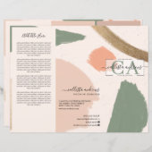 モダン抽象芸術Earthトーン金ゴールドパンフレット (正面/裏面)