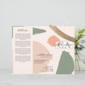 モダン抽象芸術Earthトーン金ゴールドパンフレット (スタンド正面)