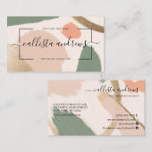 モダン抽象芸術Earthトーン金ゴールド署名スクリプト 名刺 (正面/裏面)