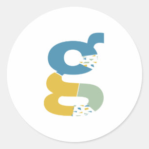 モダン抽象芸術Gモノグラムパーソナライズされた ラウンドシール