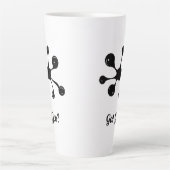 モダン抽象黒いべとべと汚れ カフェラテマグ (正面)